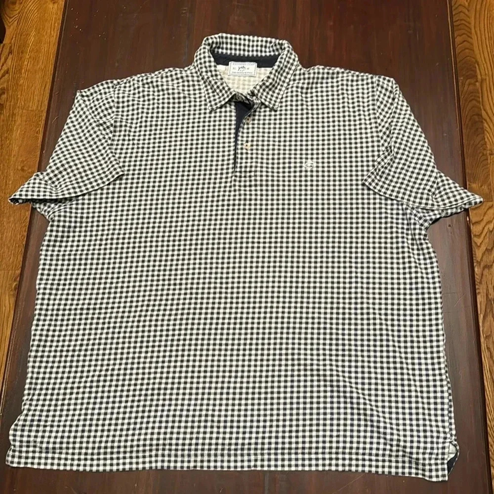 Southern Tide The Skipjack polo navy and white checkered size XL